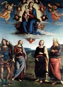Pietro Perugino Painting - Madonna in Glory with the Child and Saints Renaissance Pietro Perugino